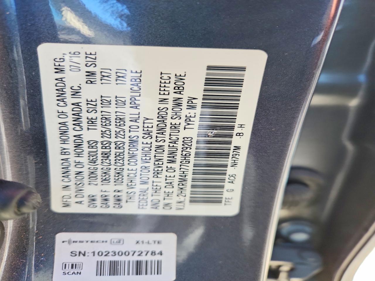 2016 HONDA CR-V EXL photo 49