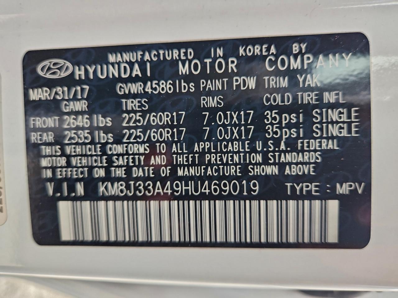 2017 HYUNDAI TUCSON LIMITED photo 14