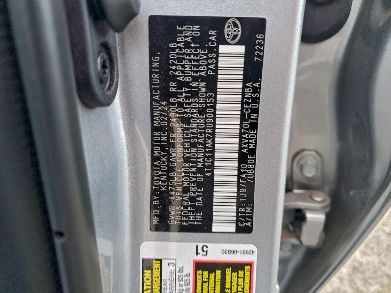 2024 TOYOTA CAMRY LE photo 23
