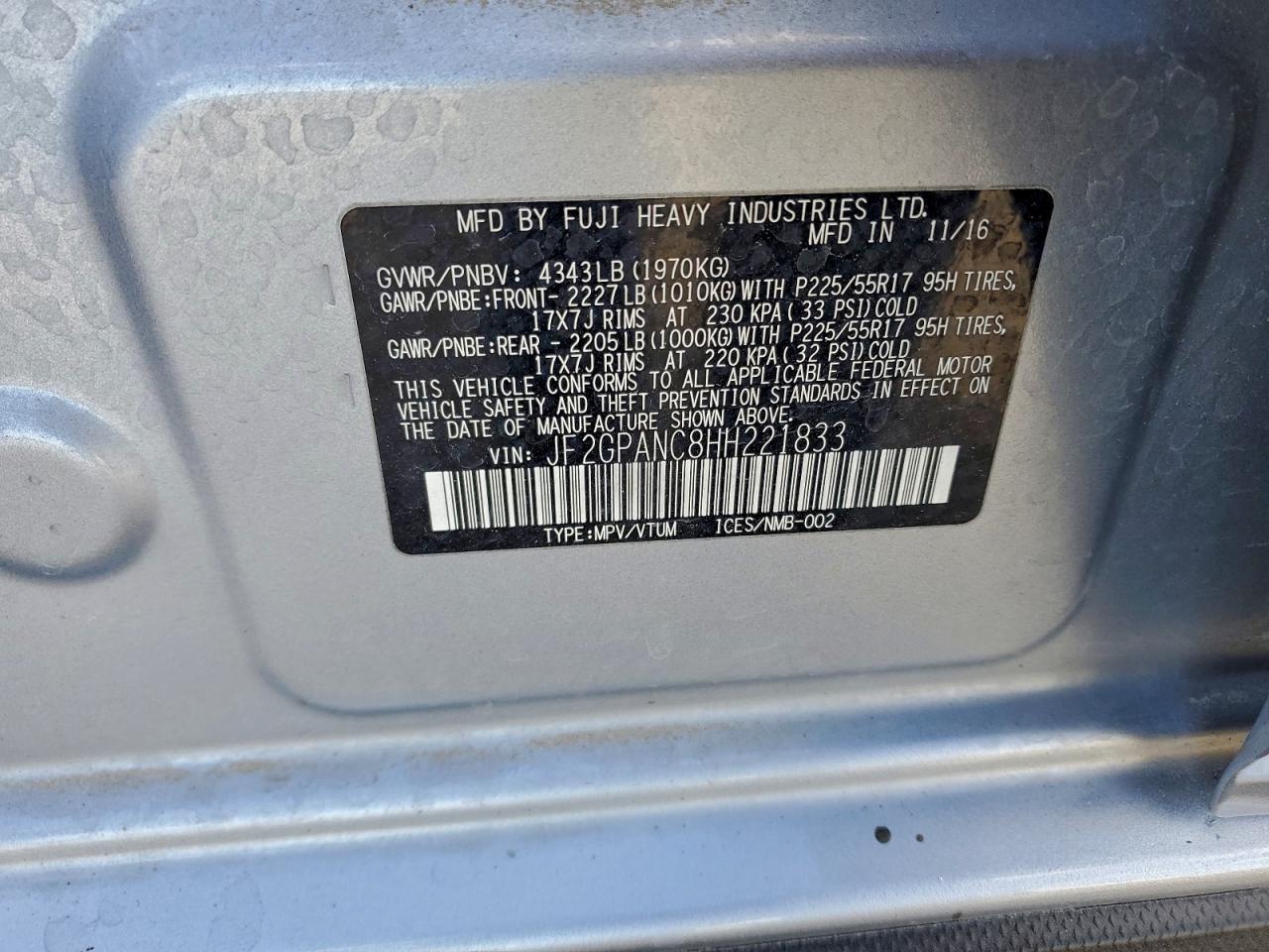 2017 SUBARU CROSSTREK LIMITED photo 23