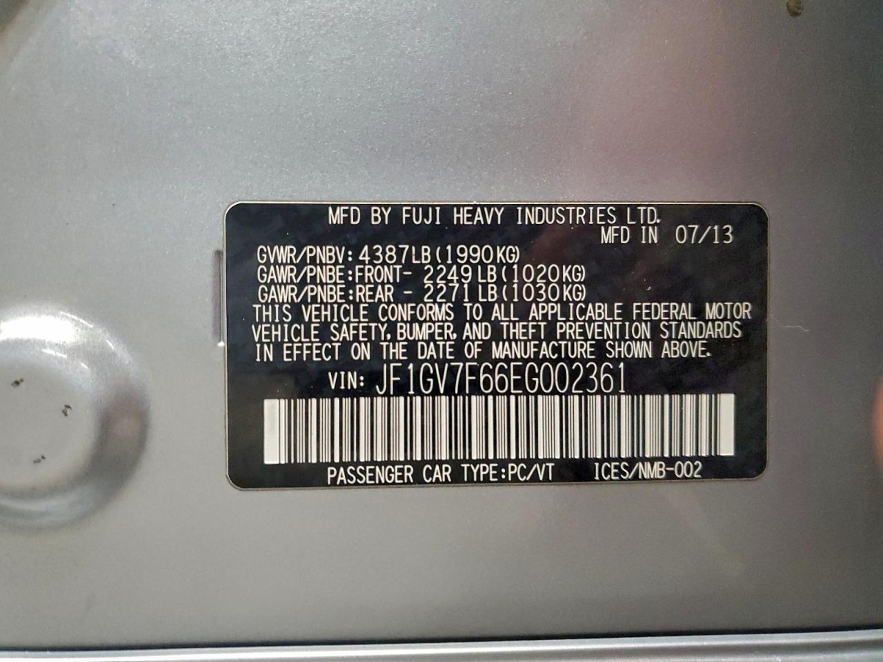 2014 SUBARU IMPREZA WRX photo 12