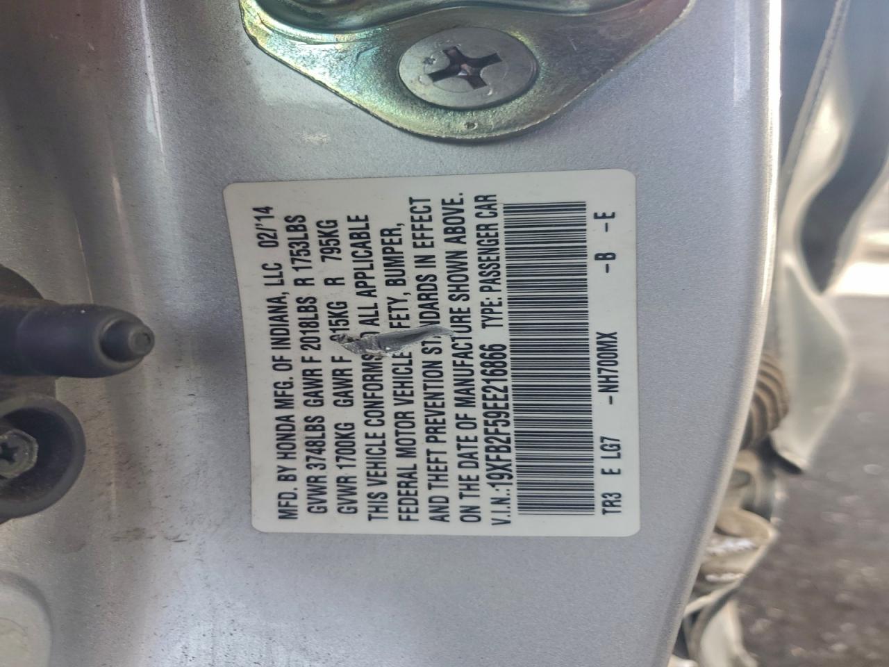 2014 HONDA CIVIC LX photo 34