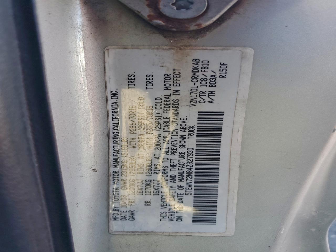 2004 TOYOTA TACOMA V6 photo 23
