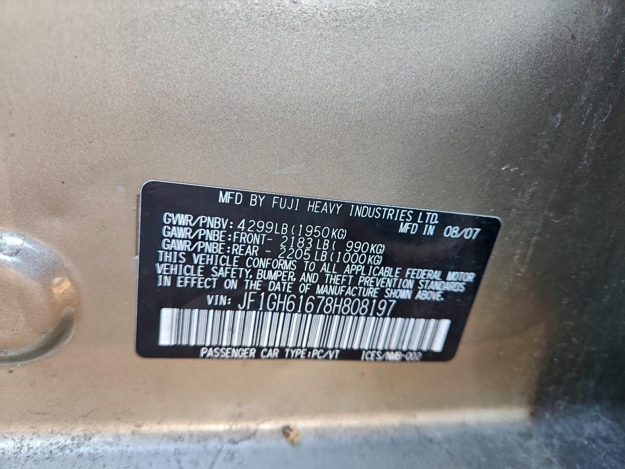 2008 SUBARU IMPREZA 2.5I photo 13