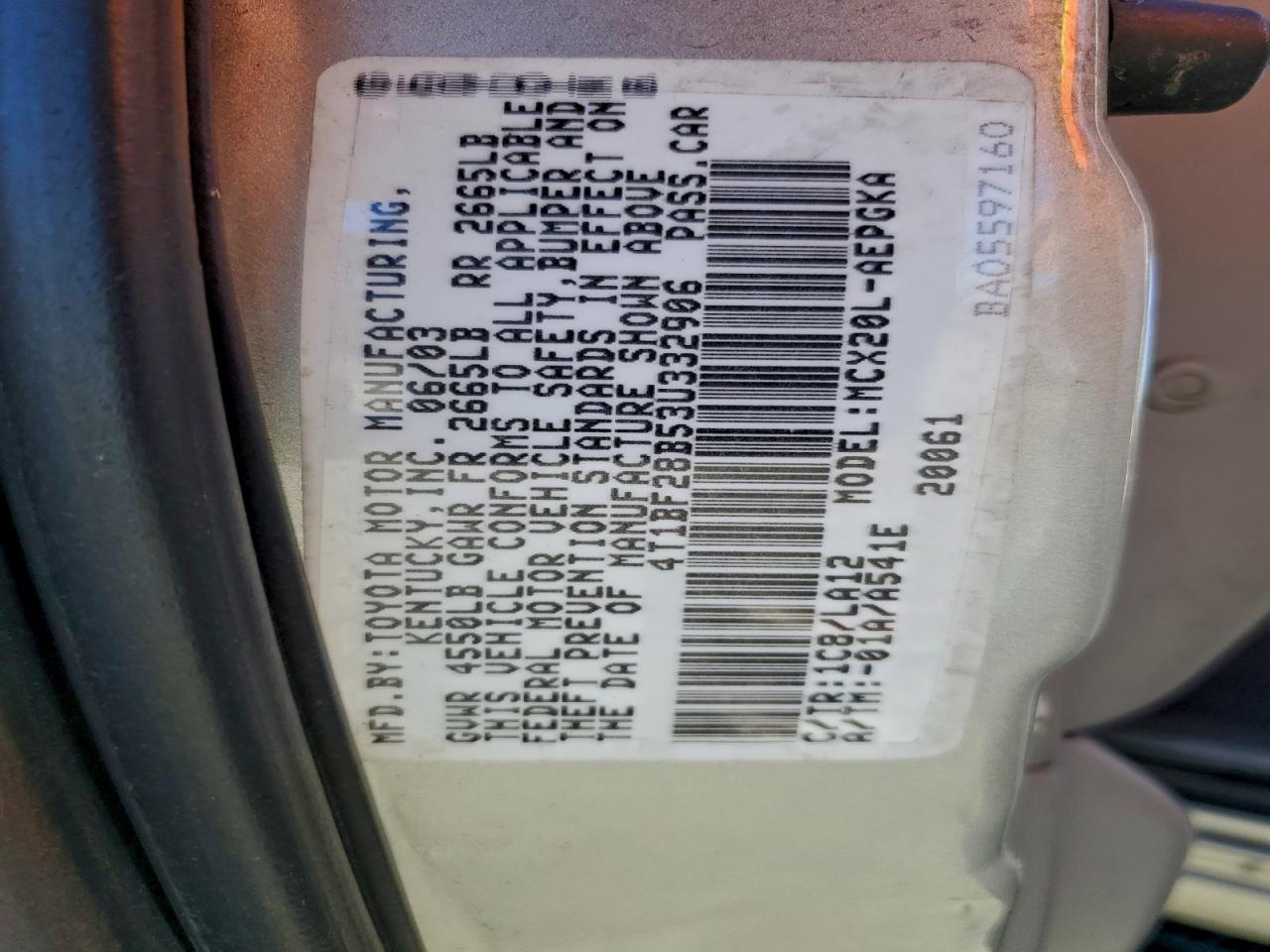 2003 TOYOTA AVALON XL photo 23