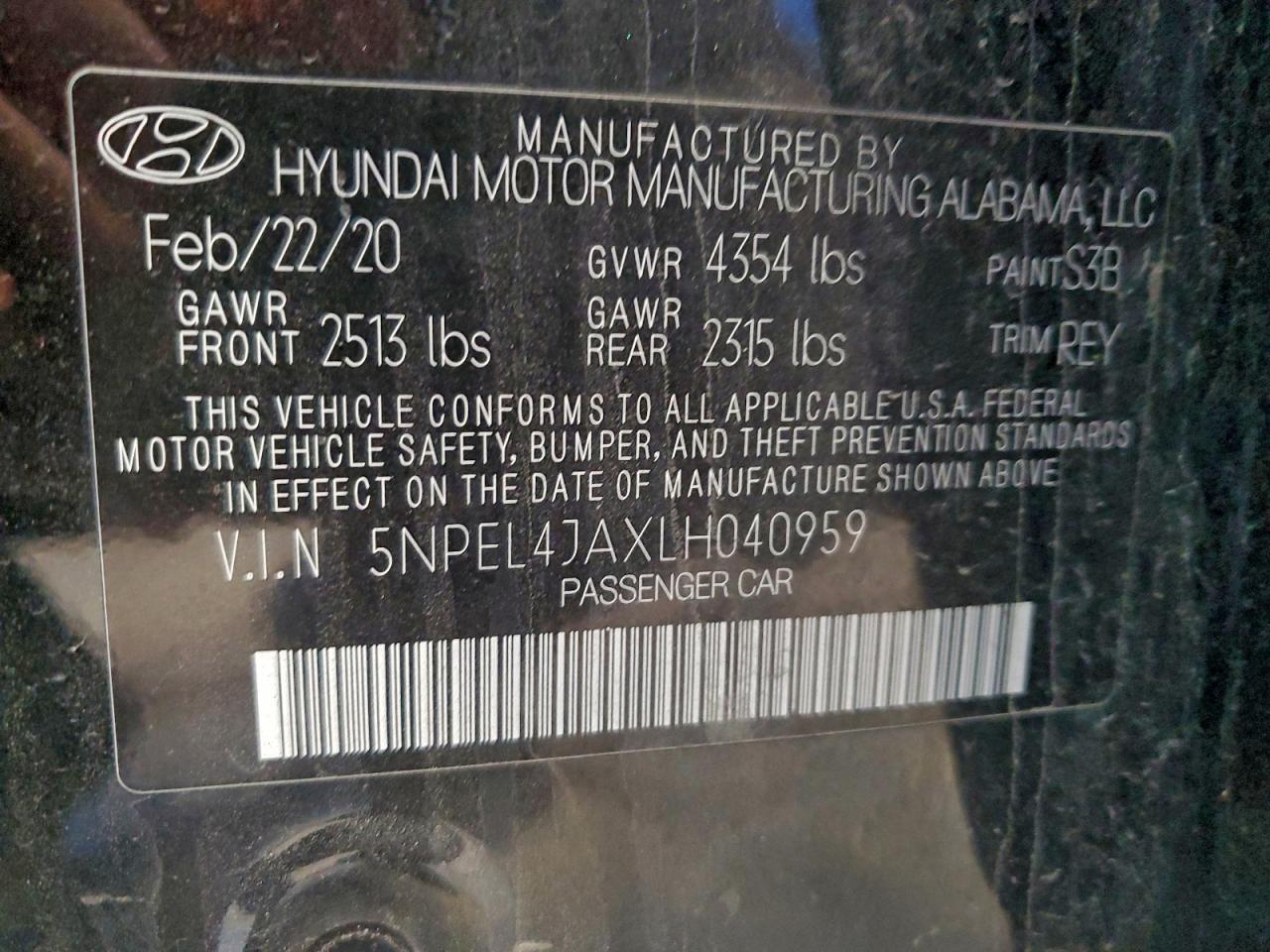 2020 HYUNDAI SONATA SEL photo 12