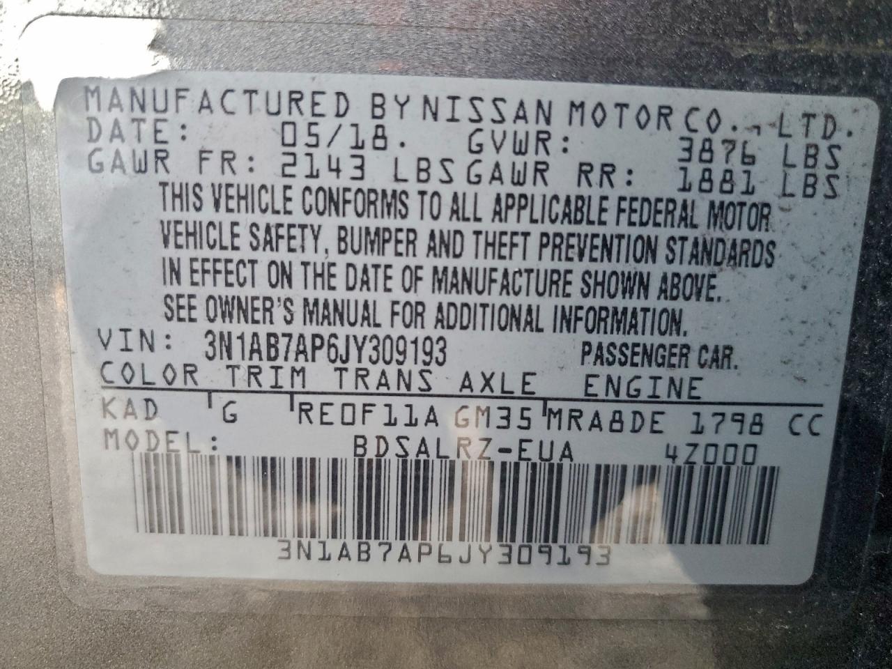 2018 NISSAN SENTRA S photo 45