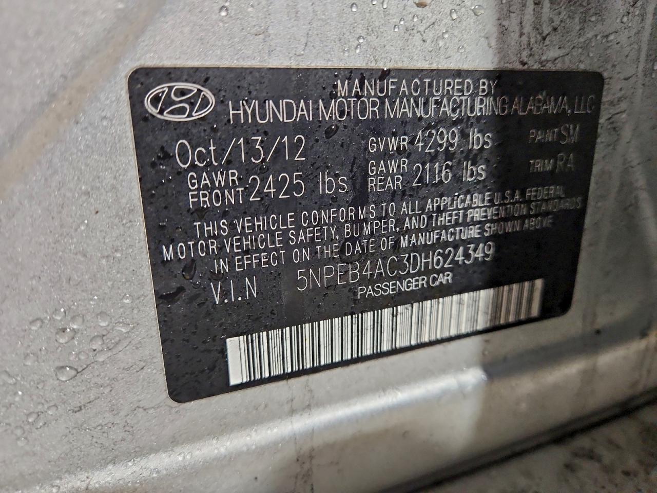 2013 HYUNDAI SONATA GLS photo 12