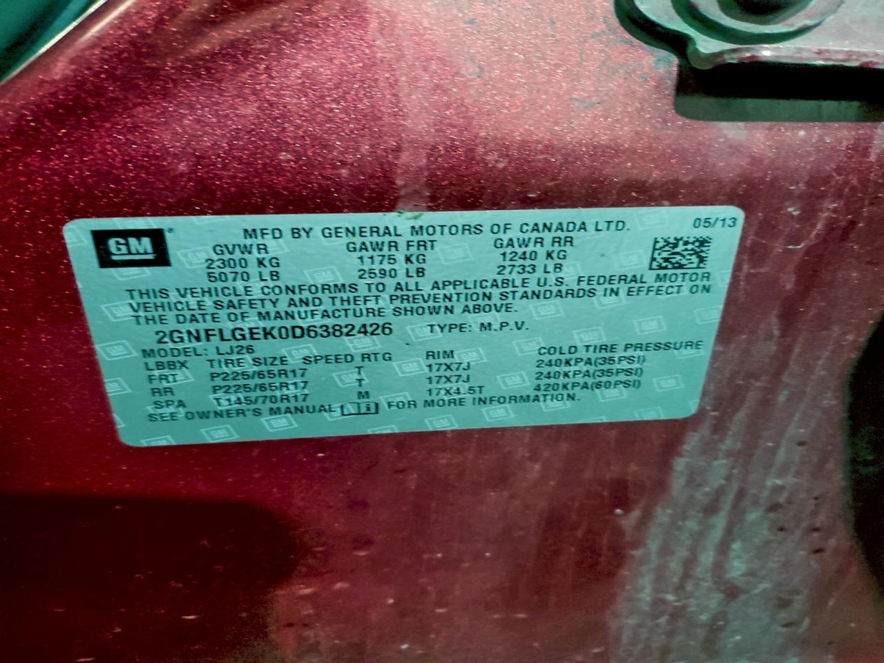 2013 CHEVROLET EQUINOX LTZ photo 37