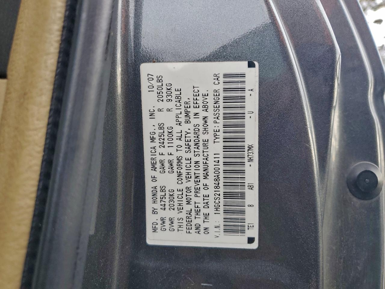 2008 HONDA ACCORD EXL photo 23
