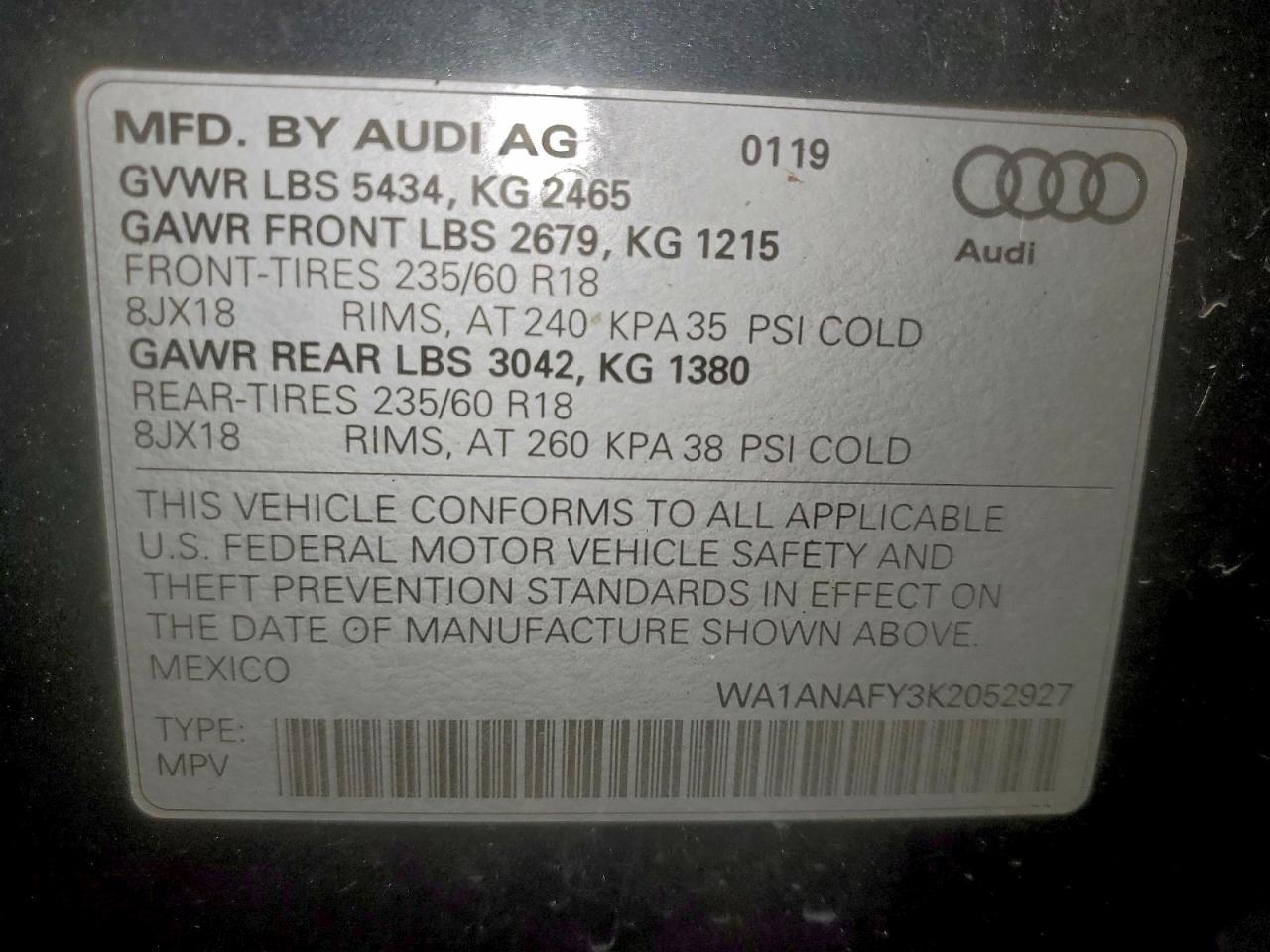 2019 AUDI Q5 PREMIUM photo 12