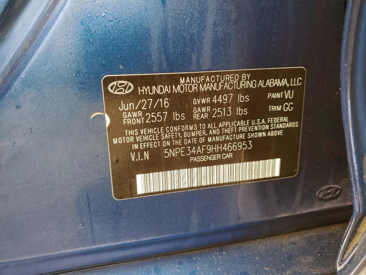 2017 HYUNDAI SONATA SPORT photo 12