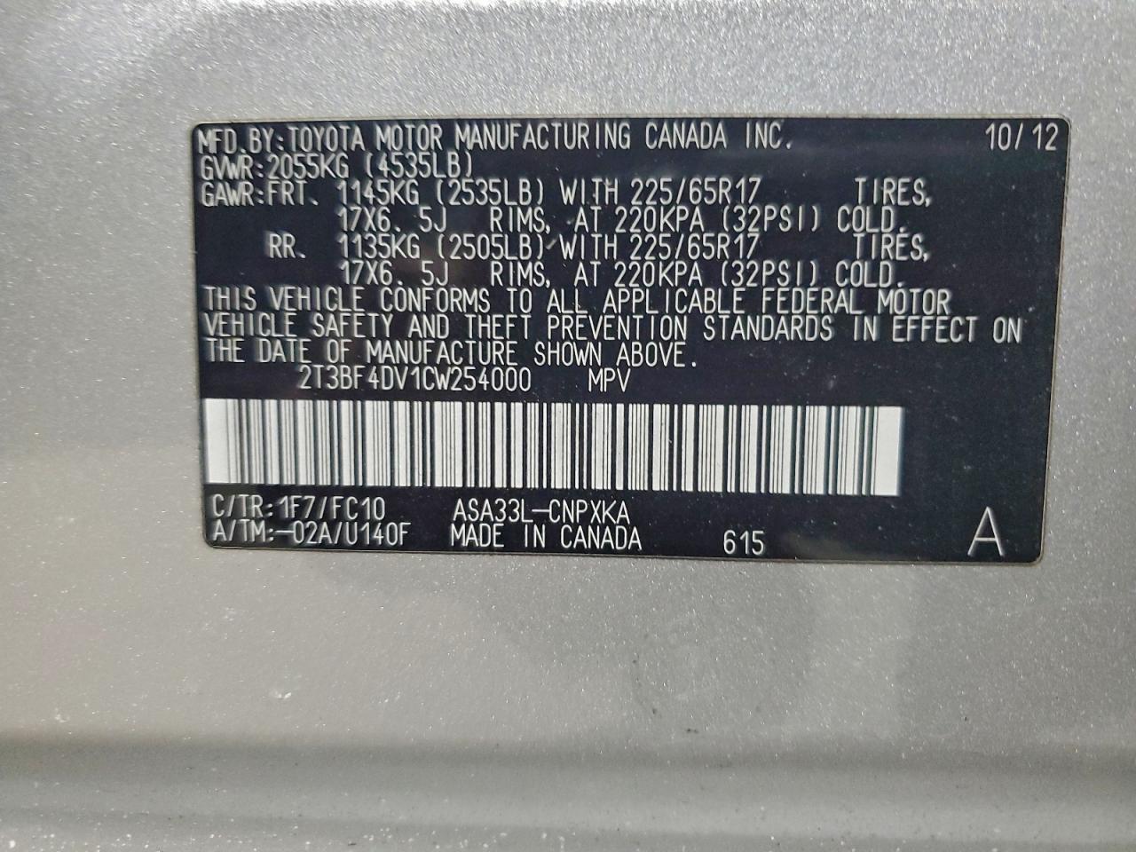 2012 TOYOTA RAV4 photo 37