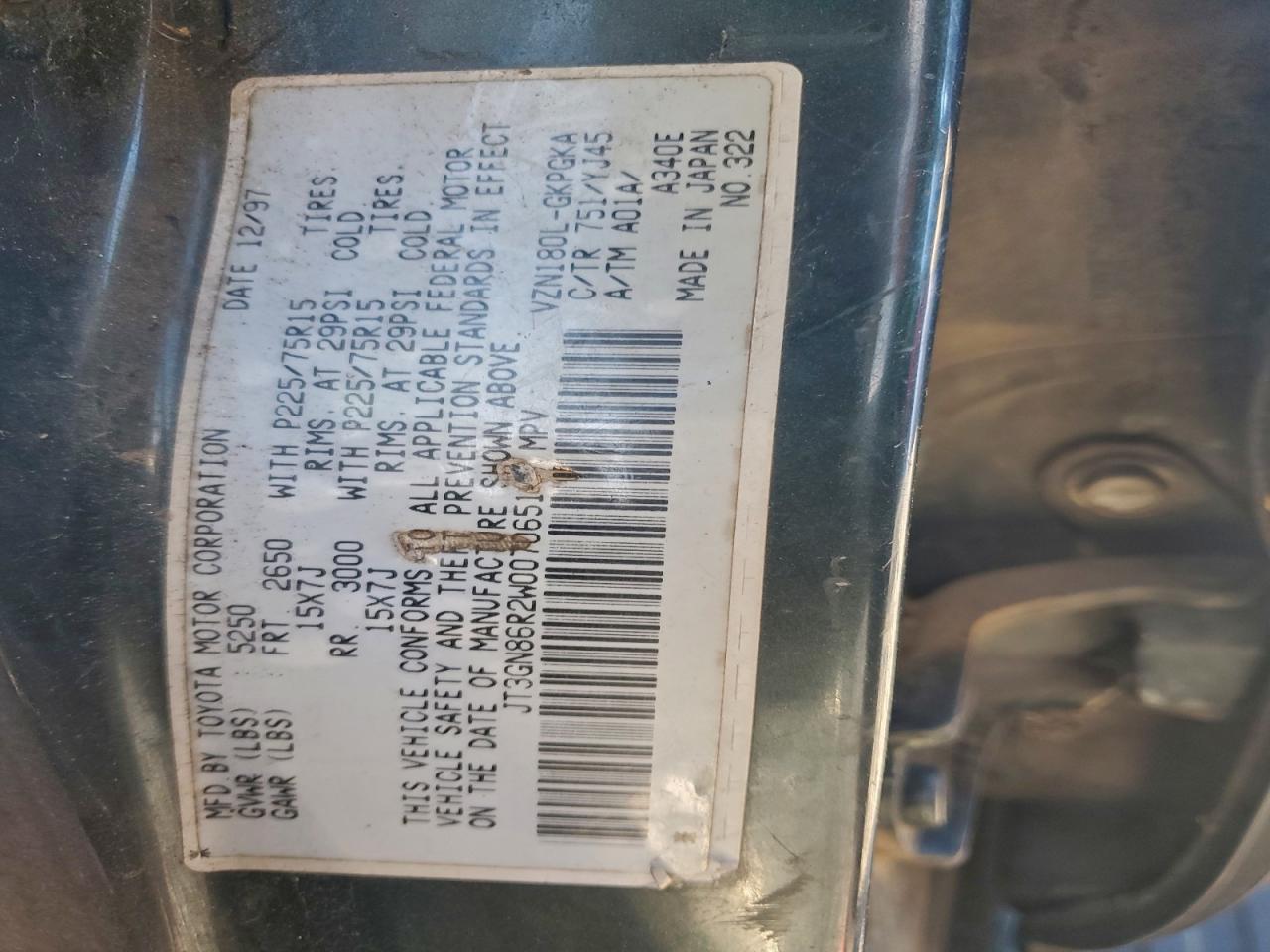 1998 TOYOTA 4RUNNER SR5 photo 25