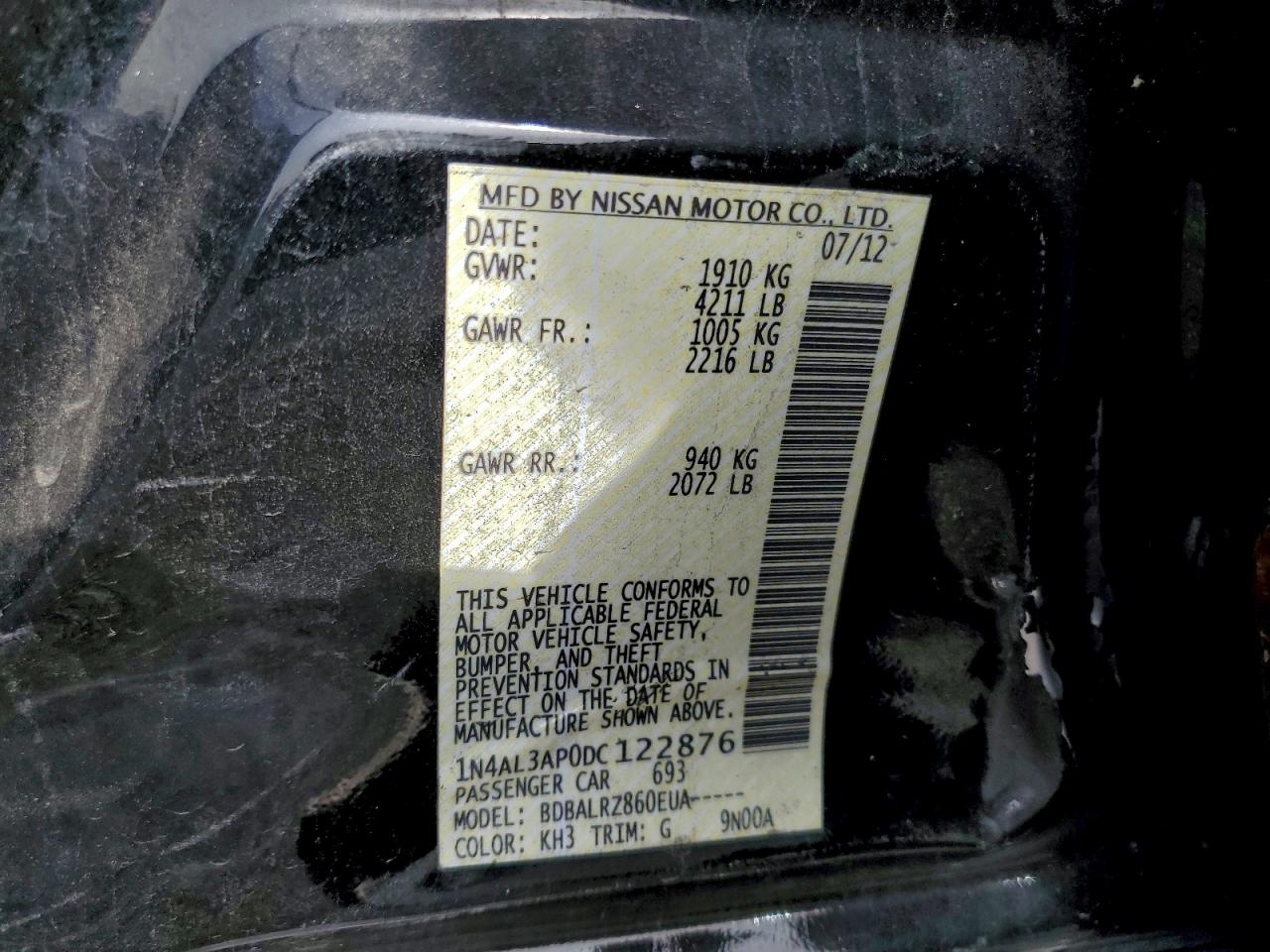 2013 NISSAN ALTIMA 2.5 photo 13