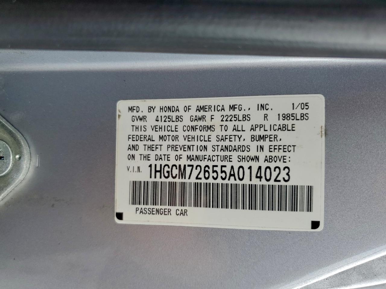 2005 HONDA ACCORD EX photo 34