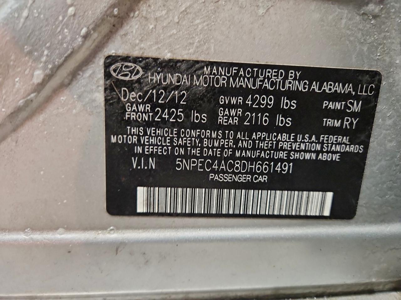 2013 HYUNDAI SONATA SE photo 12