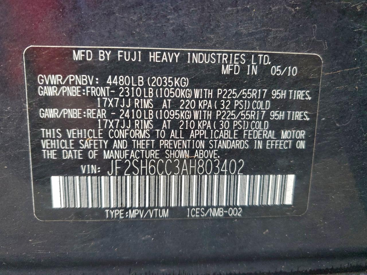 2010 SUBARU FORESTER 2.5X PREMIUM photo 13