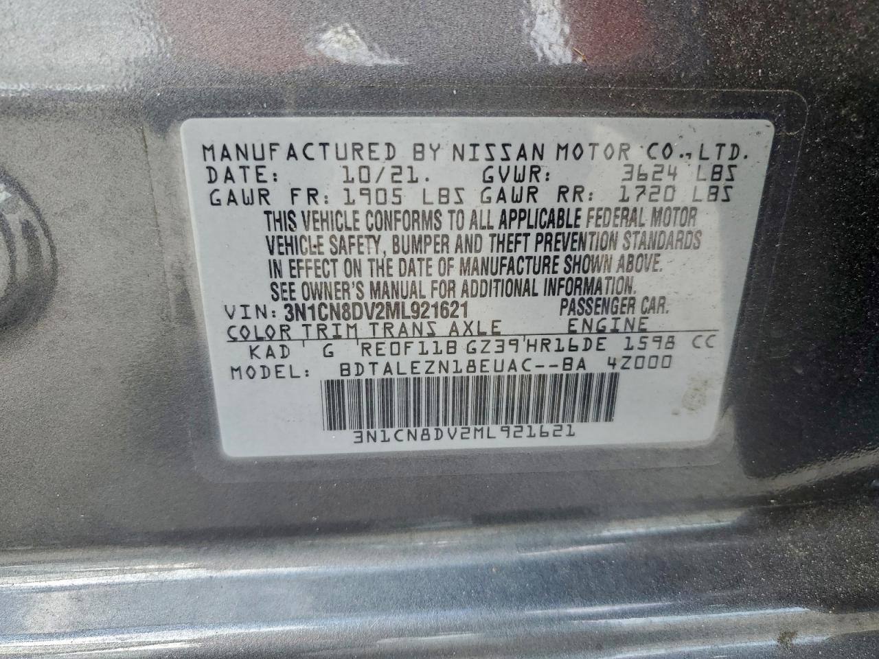 2021 NISSAN VERSA S photo 12