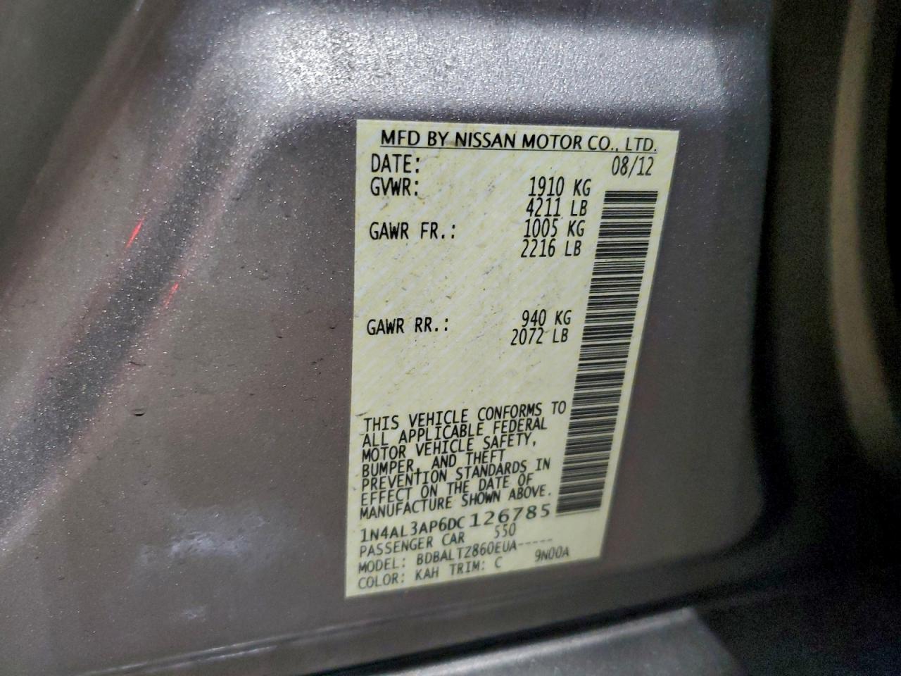 2013 NISSAN ALTIMA 2.5 photo 12