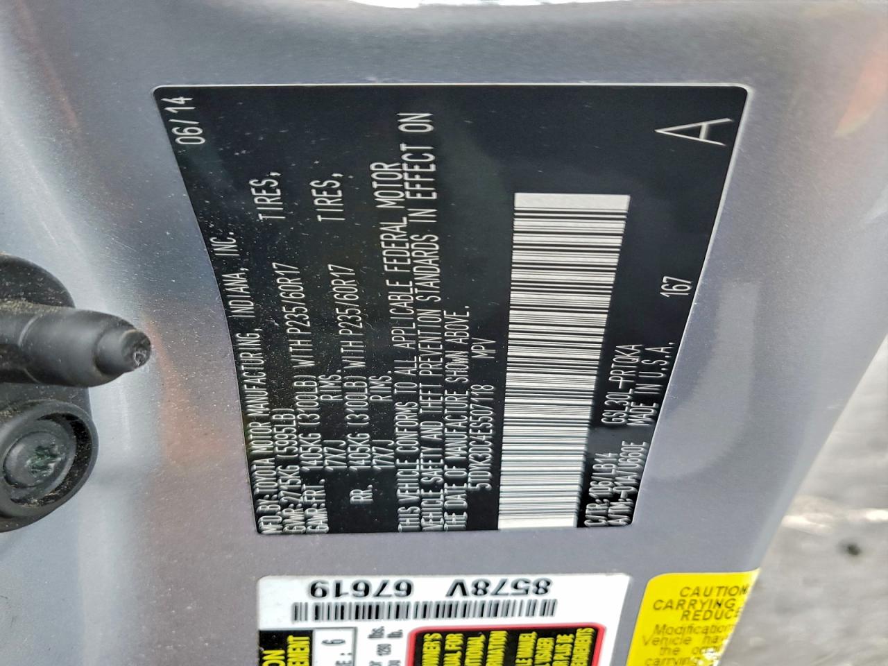 2014 TOYOTA SIENNA XLE photo 13