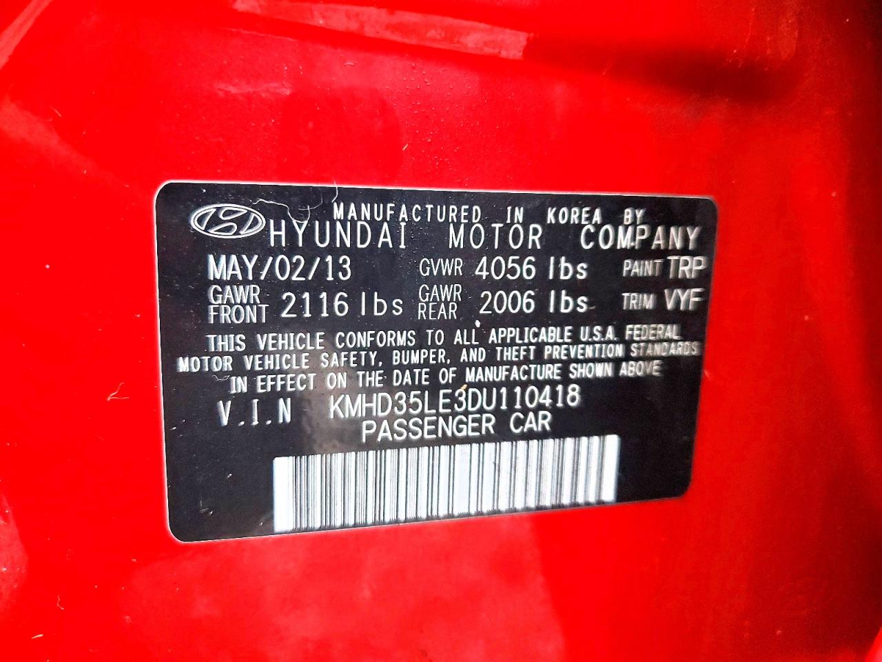 2013 HYUNDAI ELANTRA GT photo 12