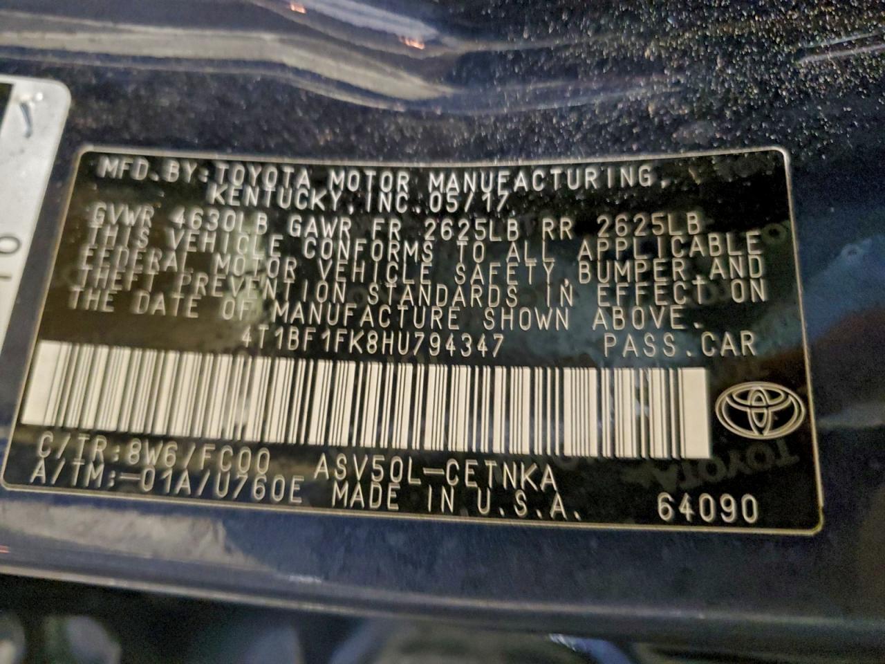 2017 TOYOTA CAMRY LE photo 34