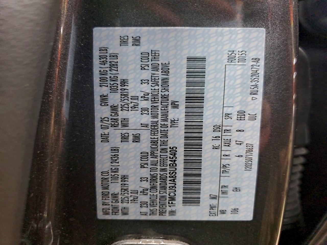 2025 FORD ESCAPE PLATINUM photo 37