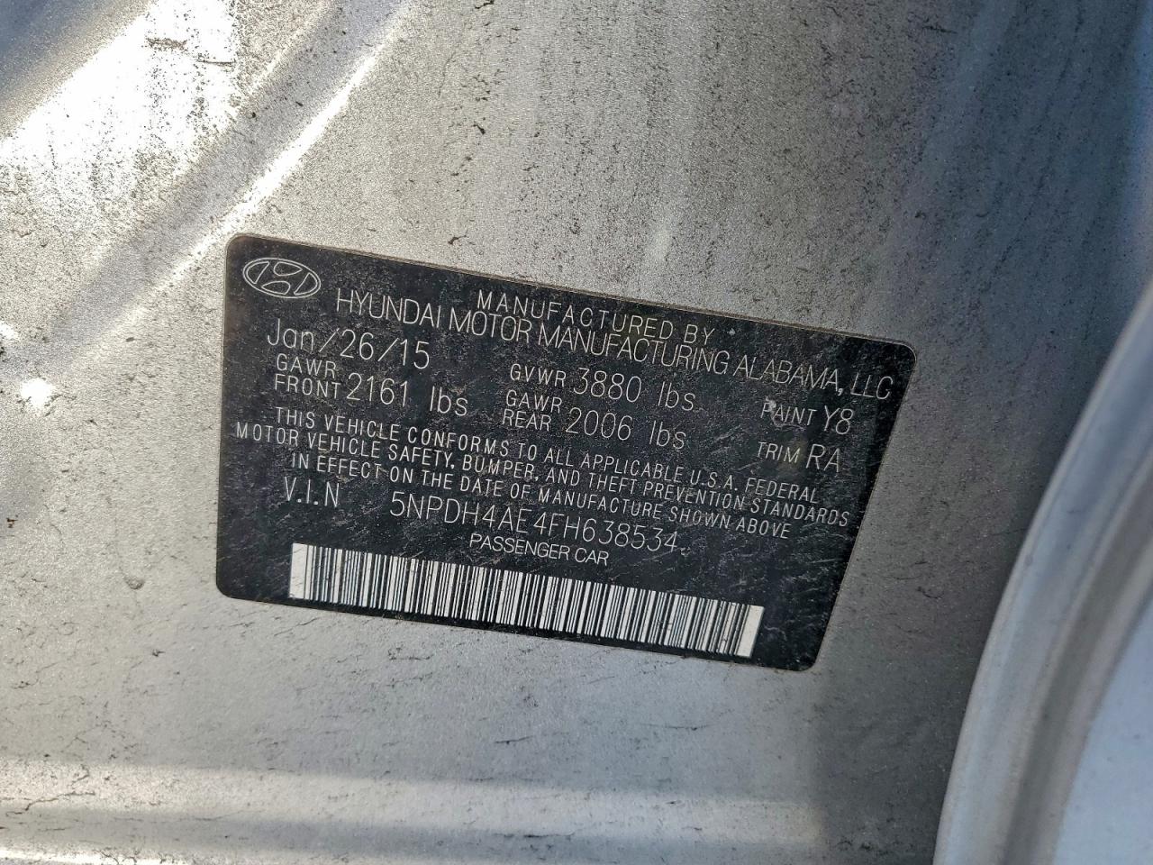 2015 HYUNDAI ELANTRA SE photo 12