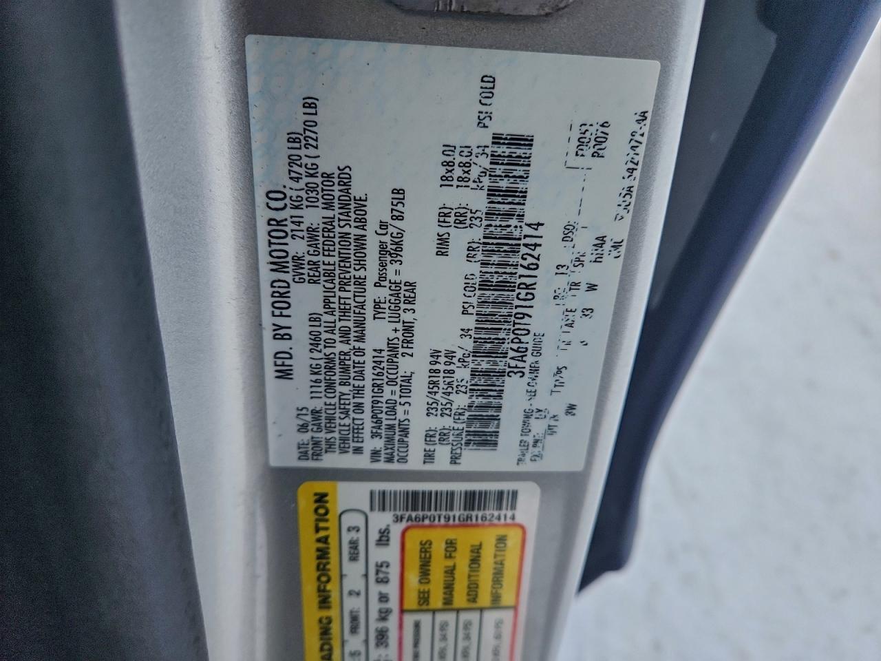 2016 FORD FUSION SE photo 23