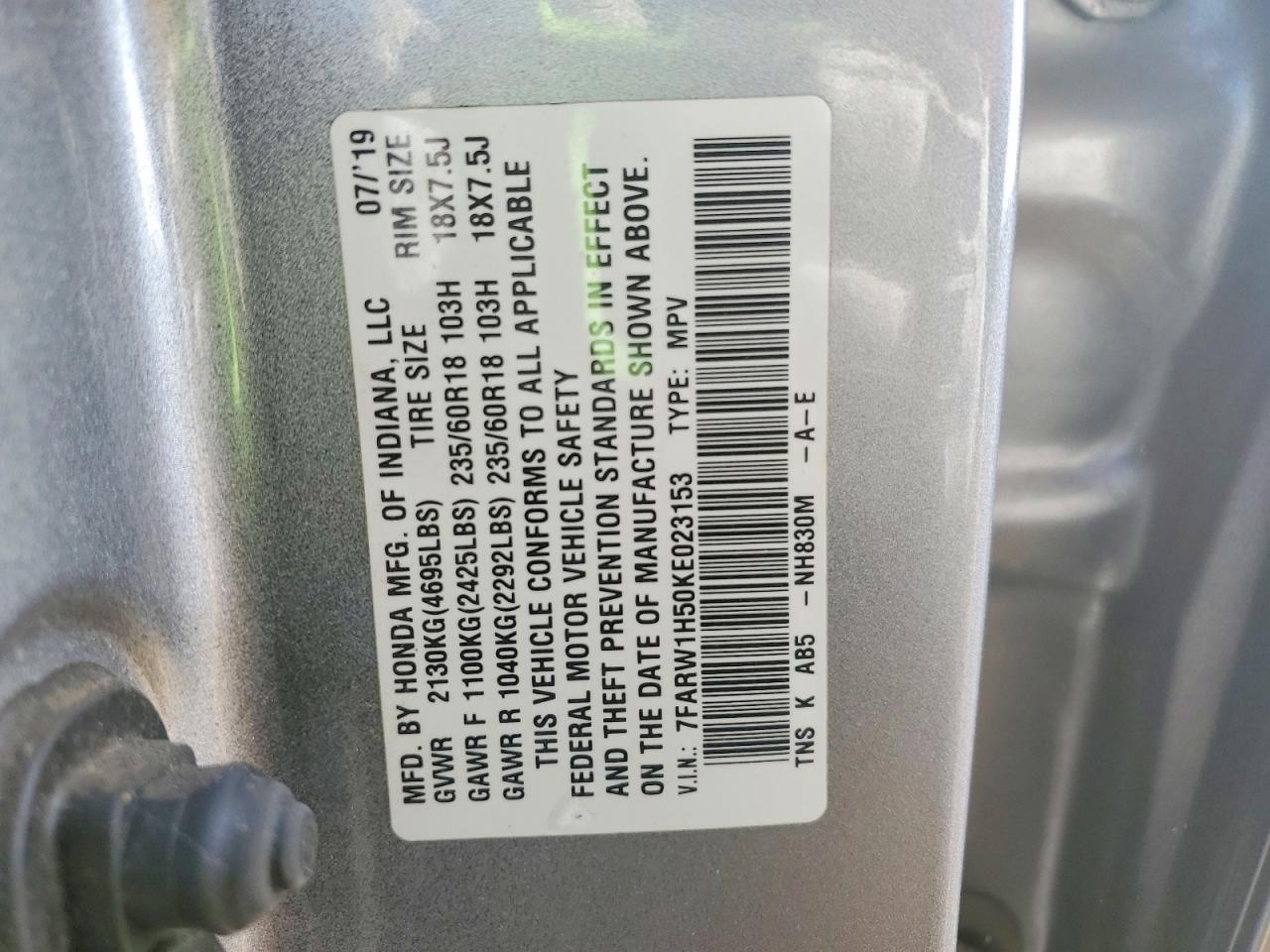 2019 HONDA CR-V EX photo 25