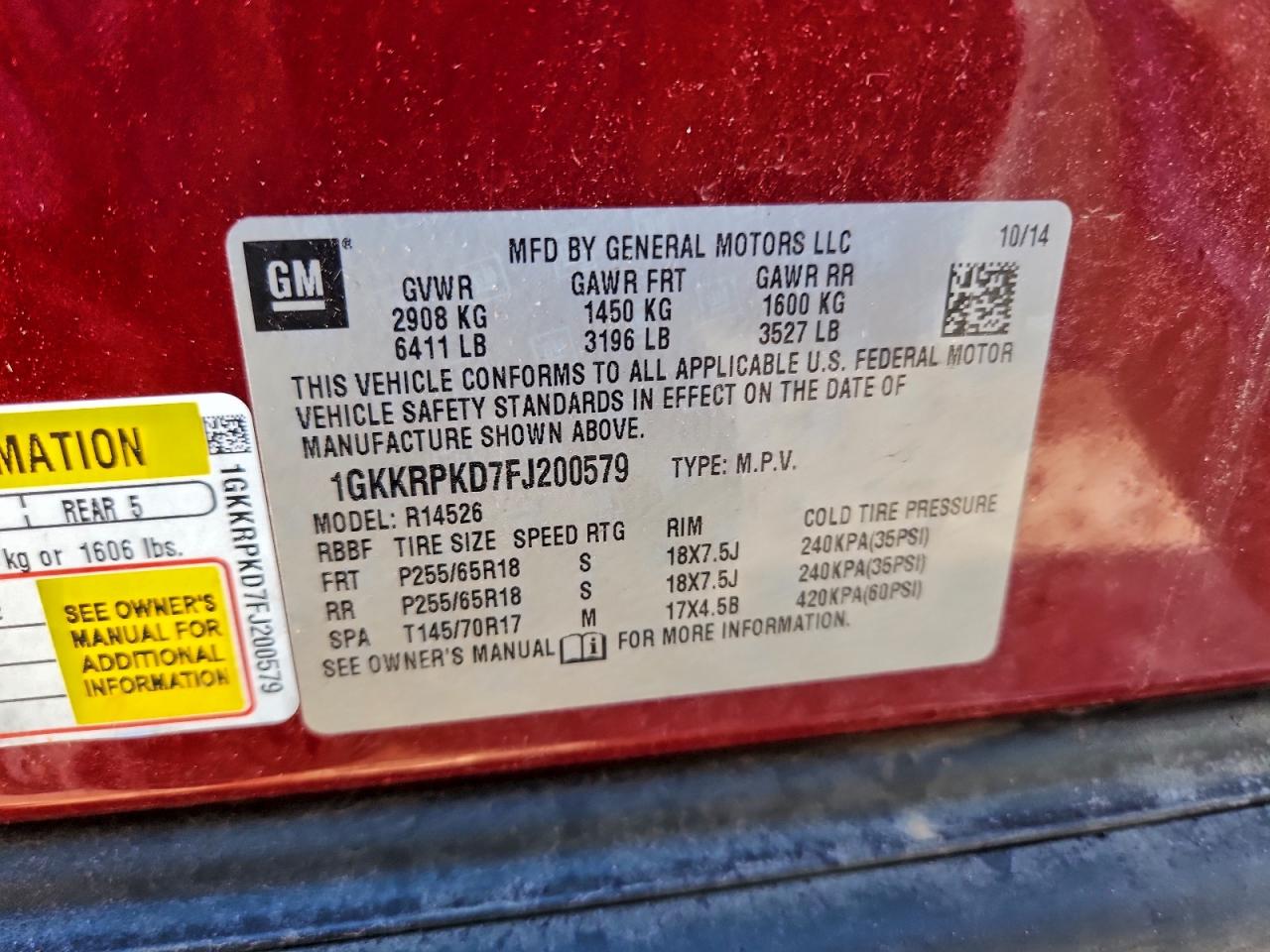 2015 GMC ACADIA SLE photo 13
