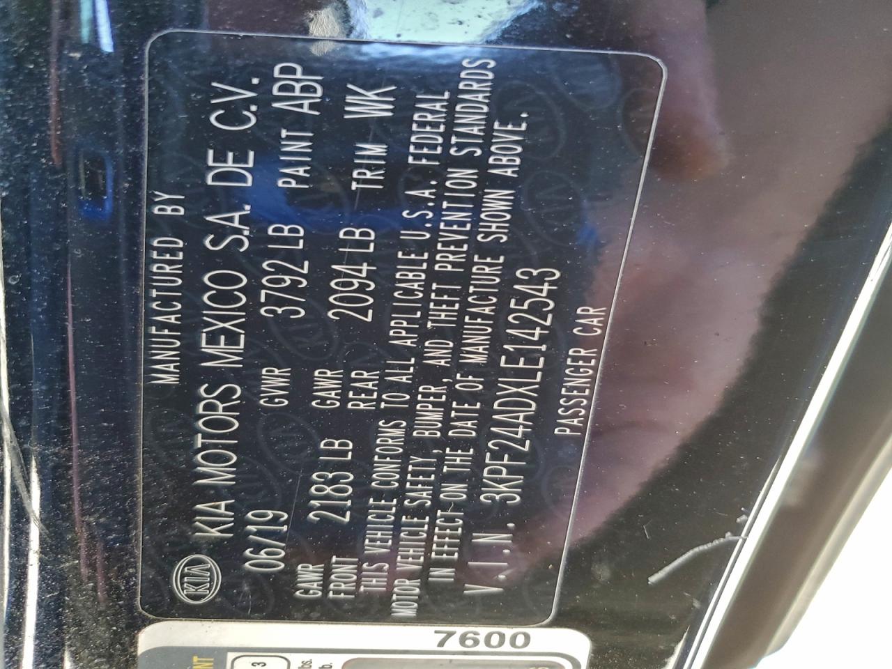2020 KIA FORTE FE photo 25