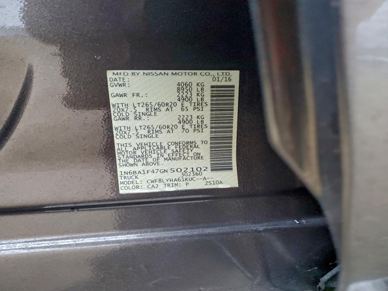 2016 NISSAN TITAN XD SL photo 12