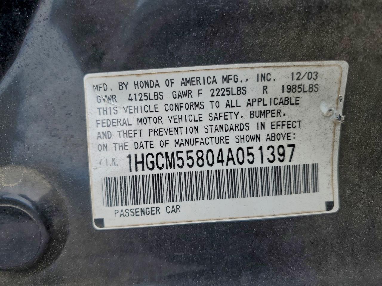 2004 HONDA ACCORD EX photo 34