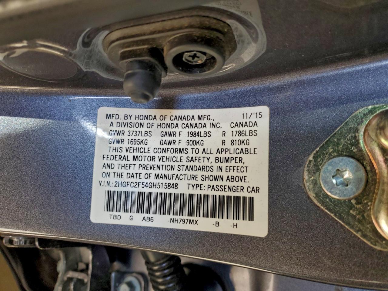 2016 HONDA CIVIC LX photo 23