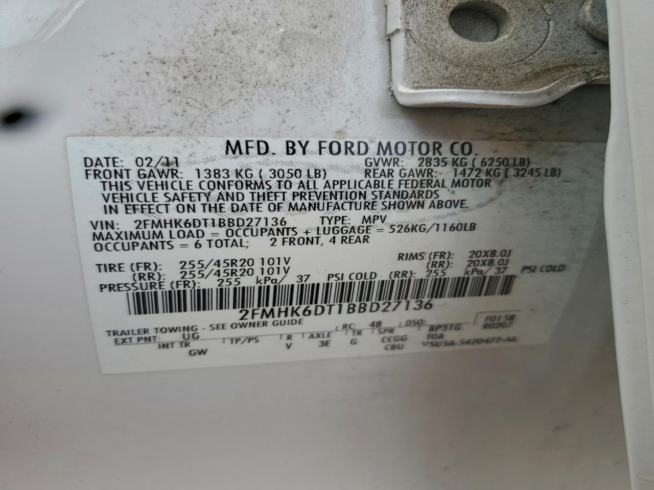 2011 FORD FLEX LIMITED photo 13