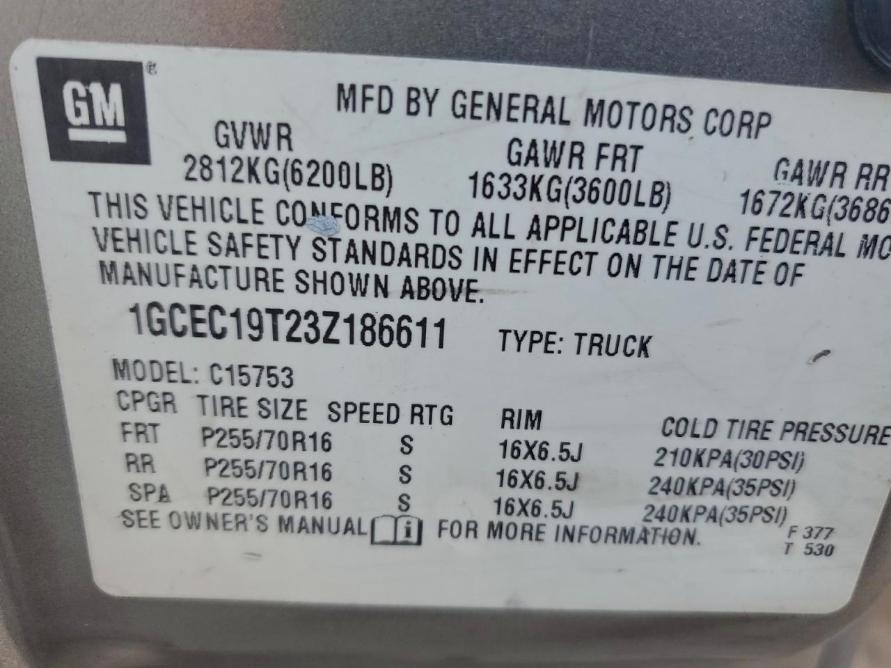 2003 CHEVROLET SILVERADO C1500 photo 34
