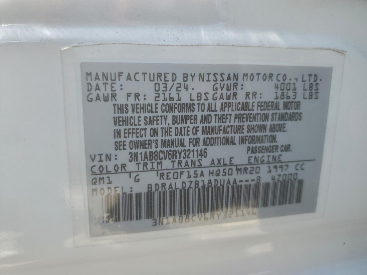 2024 NISSAN SENTRA SV photo 12