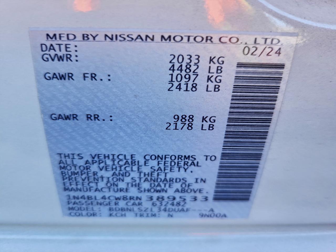 2024 NISSAN ALTIMA SR photo 25