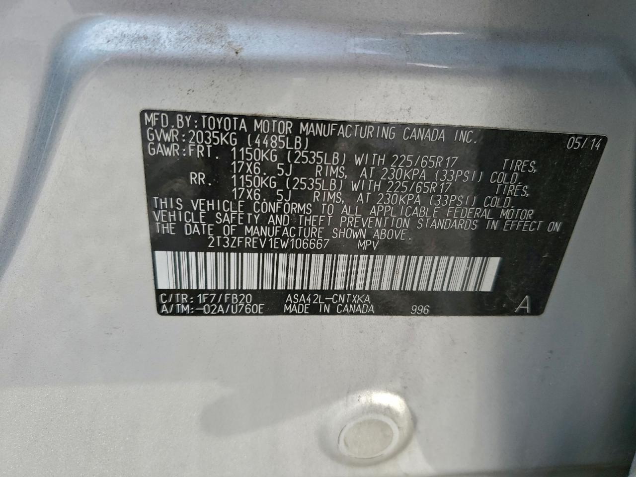 2014 TOYOTA RAV4 LE photo 13