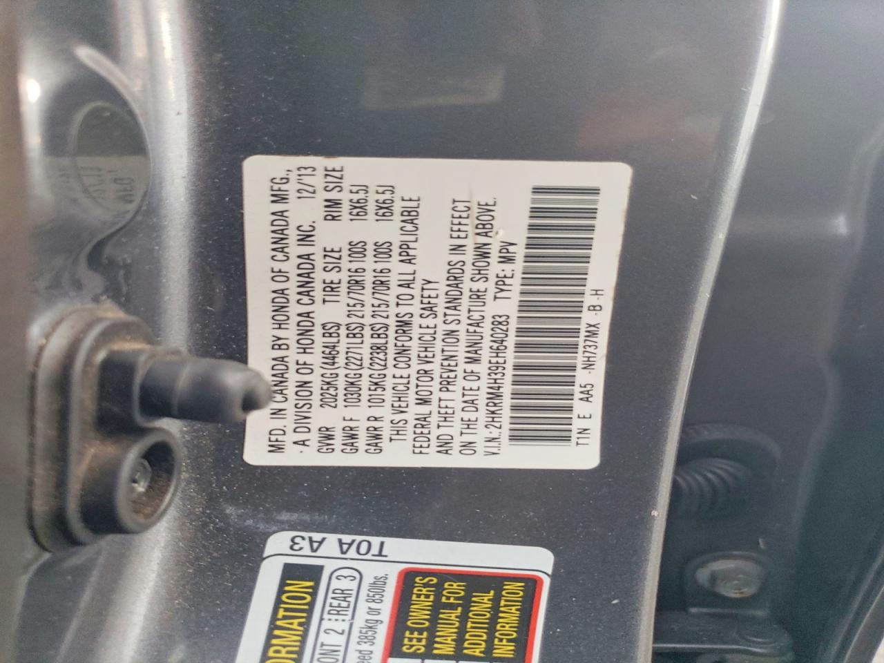 2014 HONDA CR-V LX photo 13