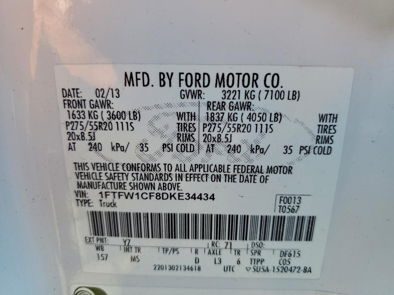 2013 FORD F150 SUPERCREW photo 12