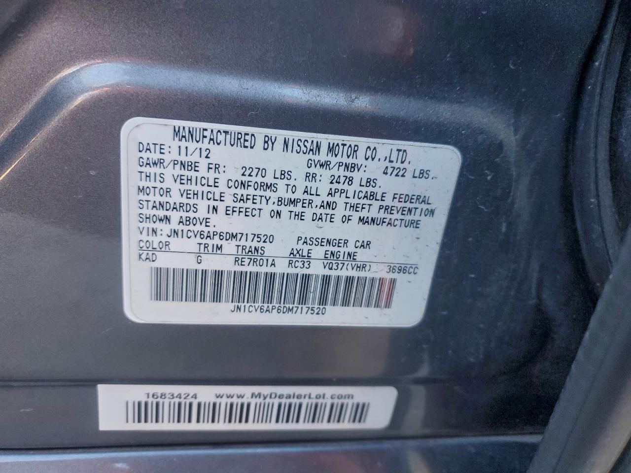 2013 INFINITI G37 BASE photo 23
