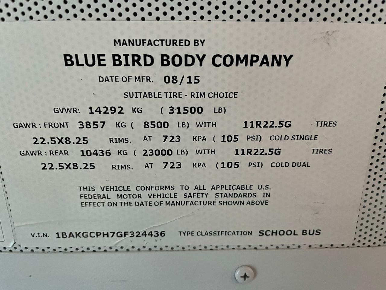 2015 BLZS SCHOOL BUS - TRANSIT VEHICLES SCHOOL BUS photo 19