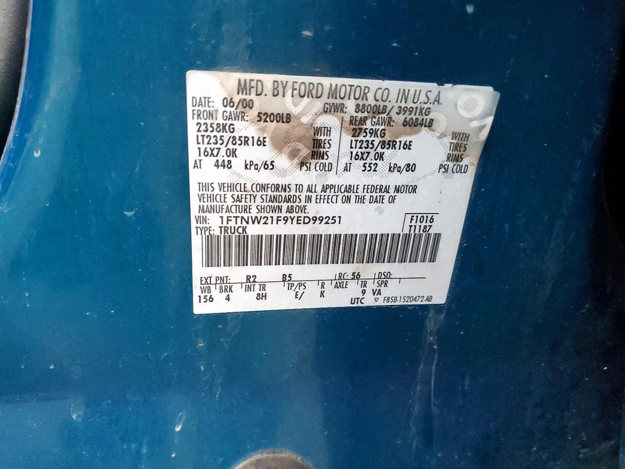 2000 FORD F250 SUPER DUTY photo 12