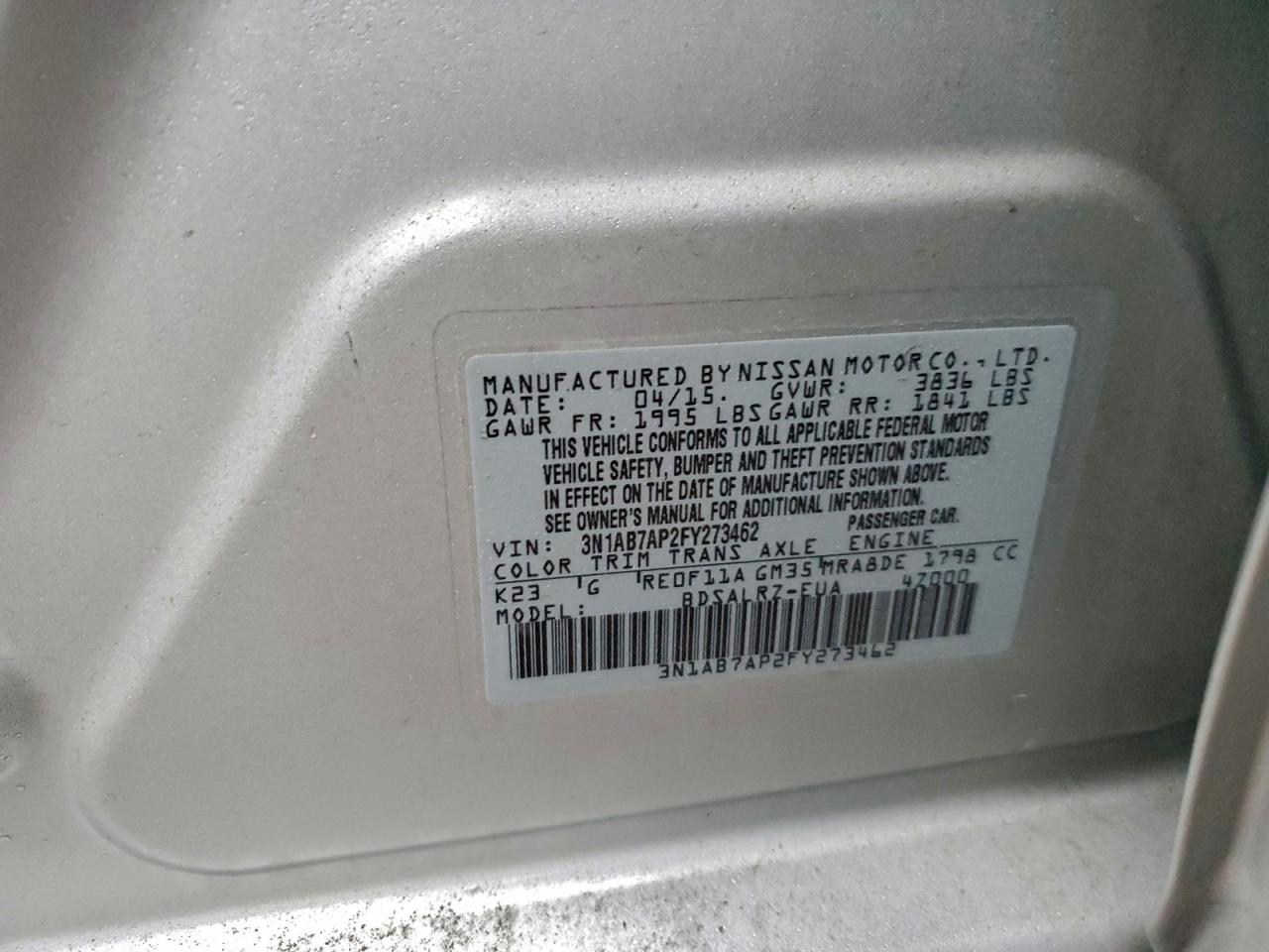 2015 NISSAN SENTRA S photo 34