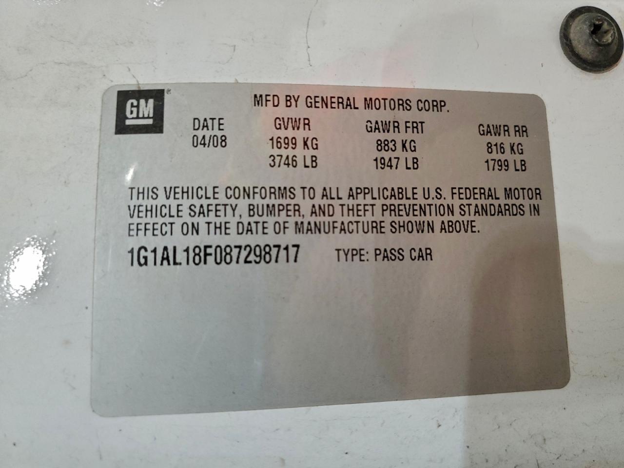 2008 CHEVROLET COBALT LT photo 23