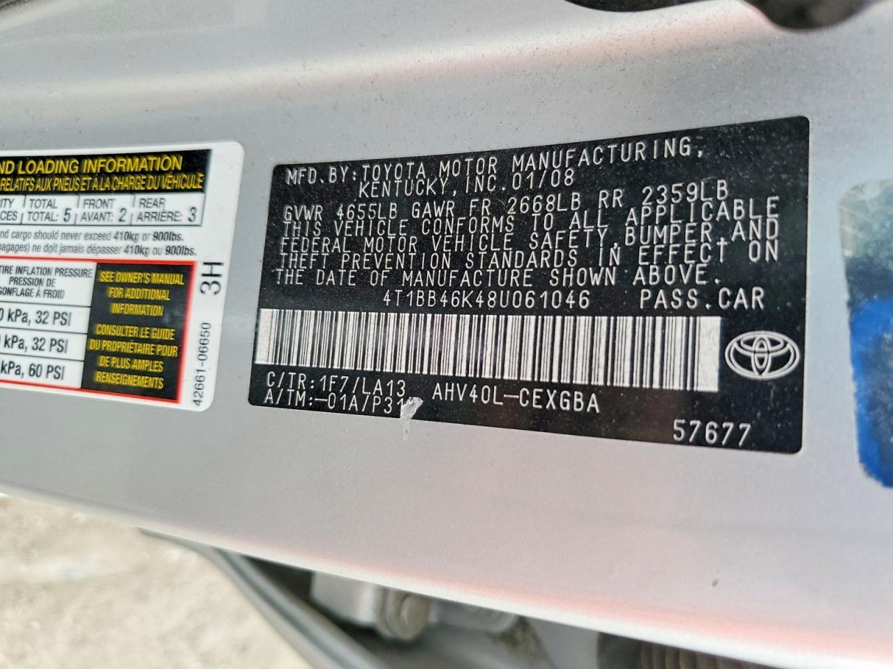 2008 TOYOTA CAMRY HYBRID photo 12