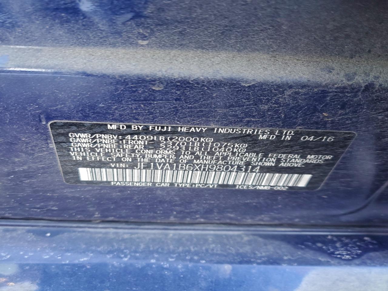 2017 SUBARU WRX photo 13